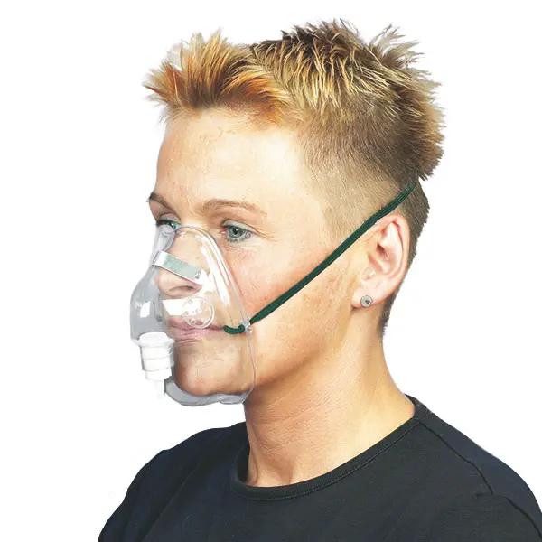 O2-Maske mit Ohrbändern + Clip, ohne Verbindungsschlauch - Mit Ethylenoxid begast
