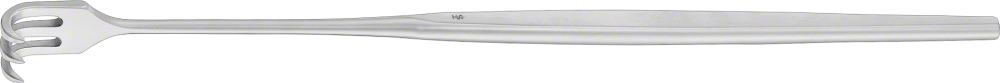 Aesculap Wundhaken scharf, 16,5 cm - weite Biegung, 1 bis 4 Zinken, Maultiefe 9,20 mm