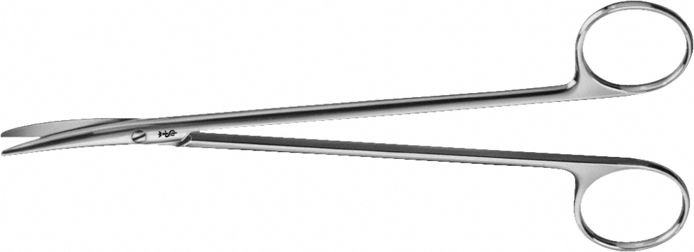 Aesculap TOENNIS-ADSON Präparierschere, 17,5 cm - gebogen, sehr fein, stumpf/stumpf