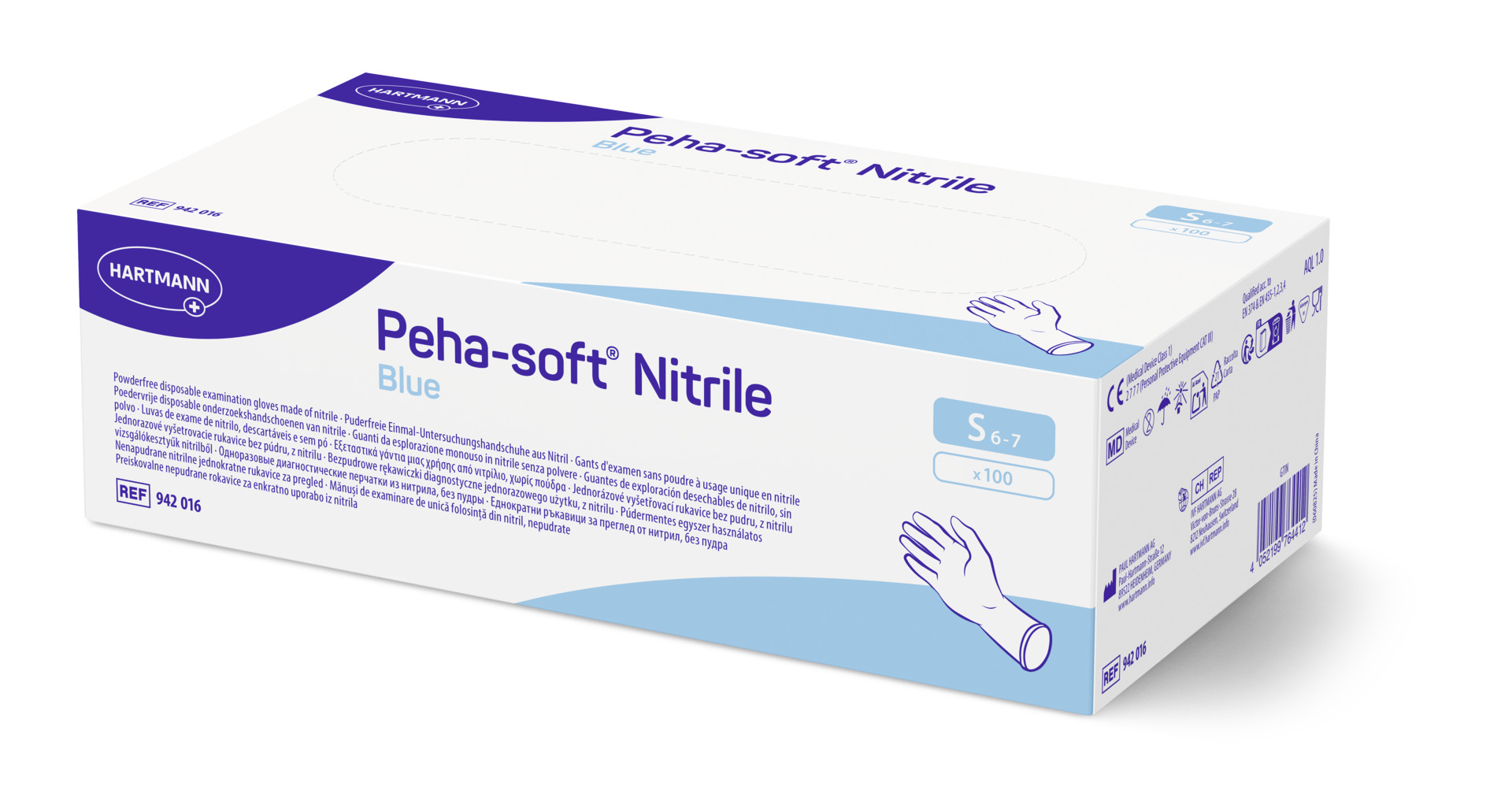 Hartmann Peha-soft Nitrile Blue - Latexfreie und puderfreie Handschuhe unsteril