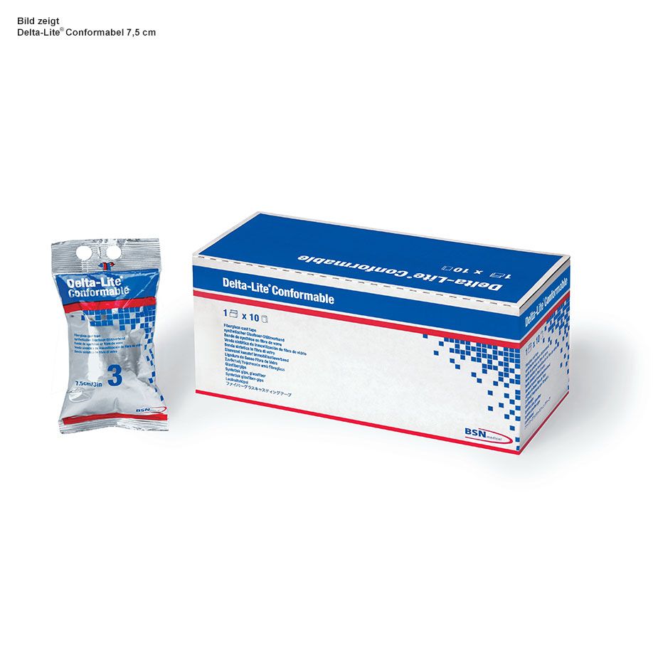 Delta-Lite Conformable - 7,5 cm x 3,6 m, Sehr gut geeignete Binde für rigide Castverbände