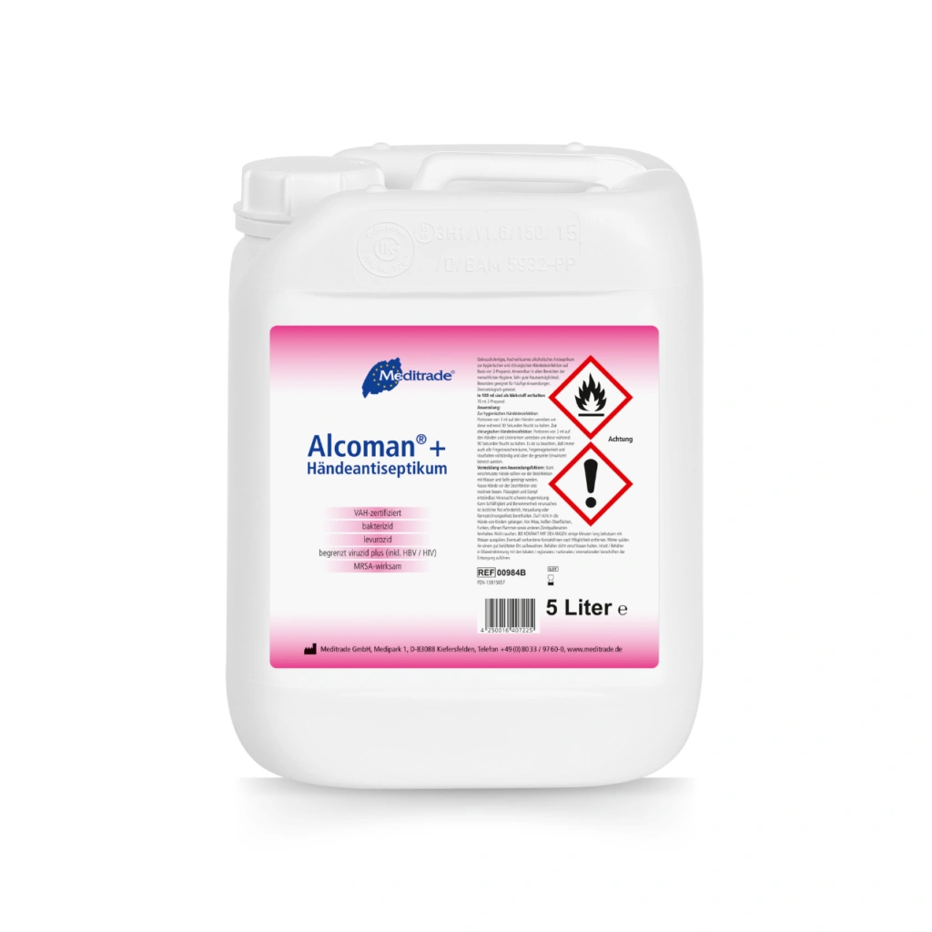 Alcoman Plus Händedesinfektion - Gebrauchsfertiges, alkoholisches Händedesinfektionsmittel