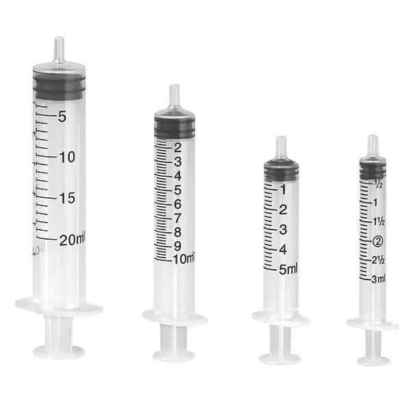 Einmalspritzen mit zentriertem Ansatz - 3-teilig mit Lueransatz