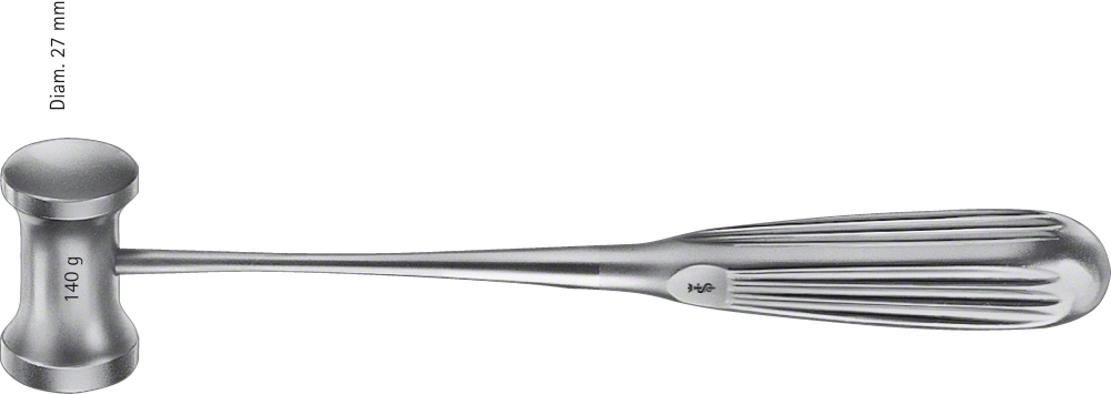 Aesculap HAJEK Hammer, 22,0 cm - Gewicht: 205 g, Gewicht Kopf: 140 g, Ø Kopf 27 mm