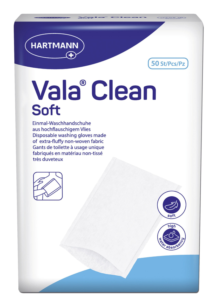 Hartmann ValaClean soft - 50 Stück Einmal-Waschhandschuh 23 x 15,5 cm