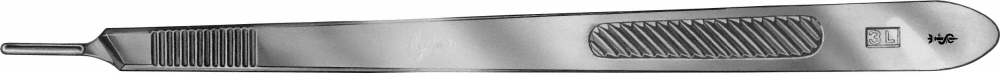 Skalpellgriff Nr. 3L - 210 mm, langes Modell, für Klingen Fig 10-15, 40, 42, ohne Skala
