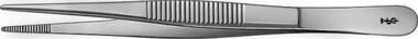 Anatomische Pinzette, gerade - mittelbreit, 130 mm, Maulbreite 2 mm, gerieft