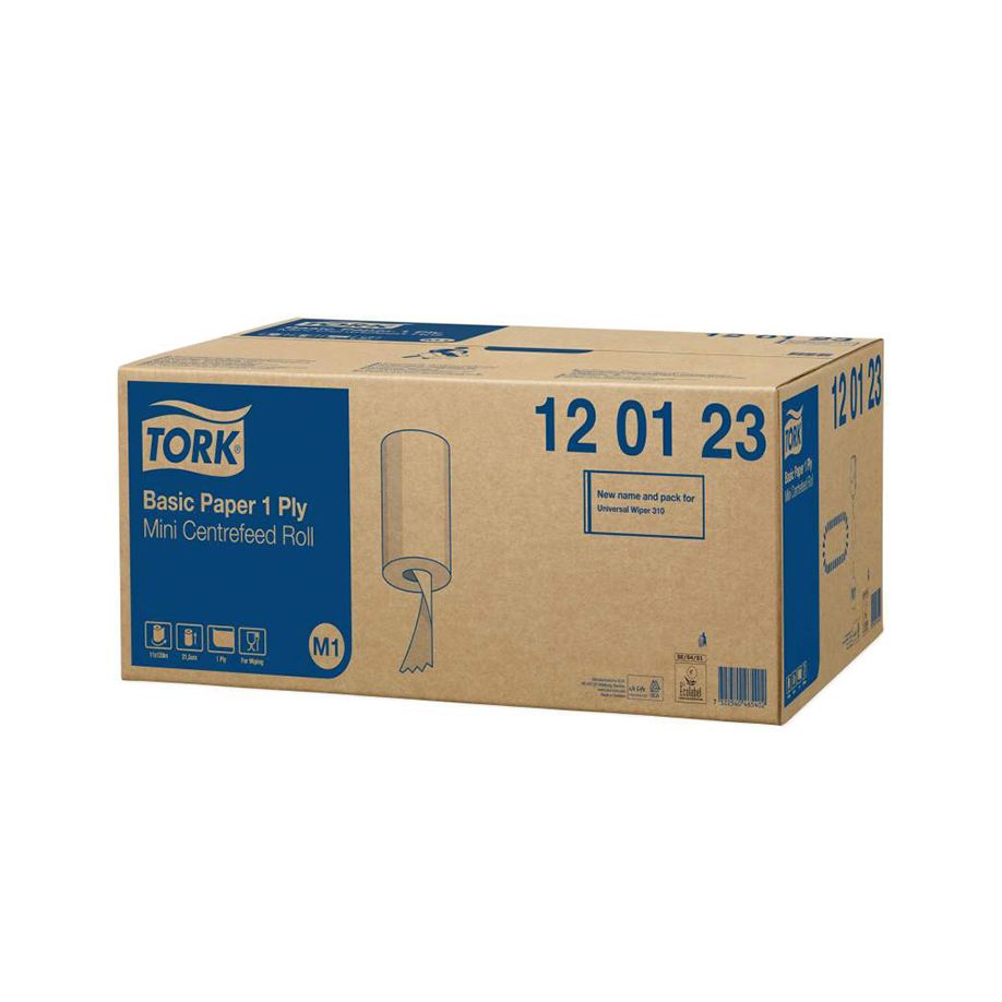 Tork Standard Wischtücher Mini - weiß, 1-lagig, 21,5 cm x 120 m, Für M1-System, 11 Rollen