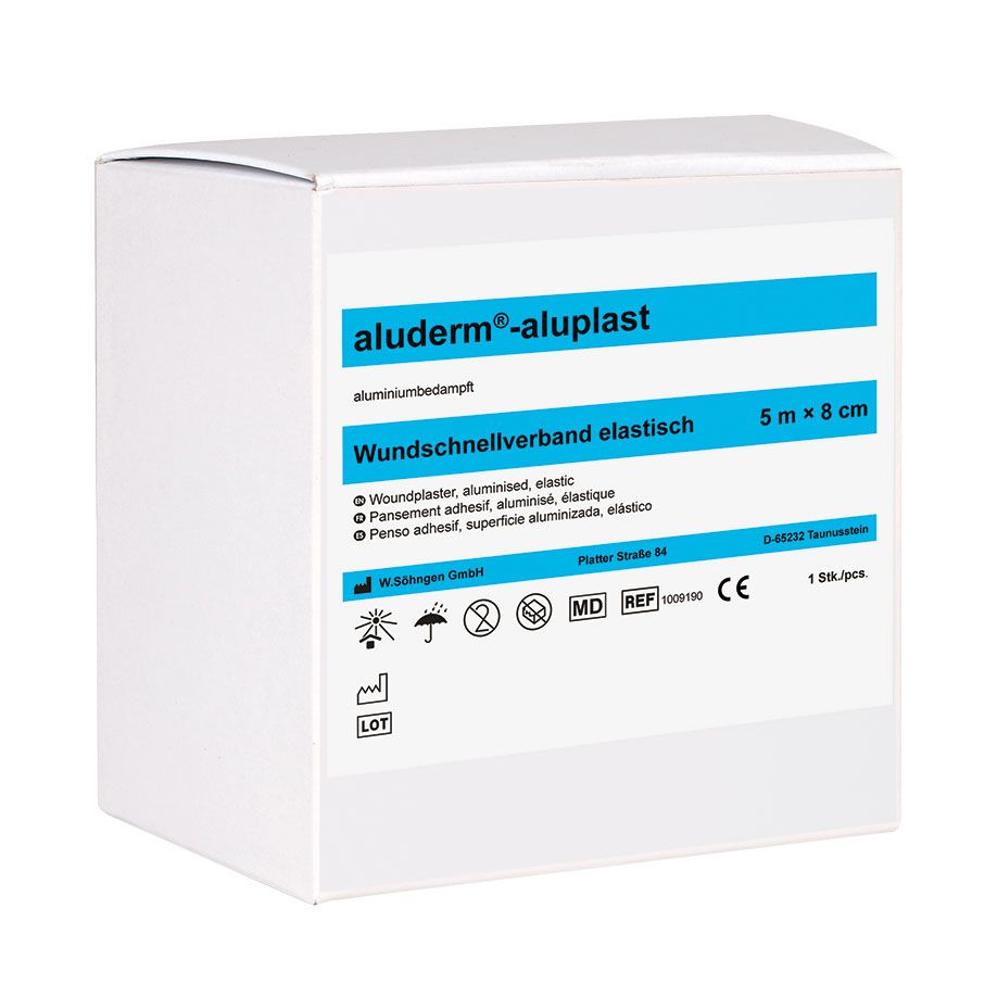 aluderm-aluplast Wundpflaster - Gerolltes, weißes Vliespflaster 8 cm x 5 m