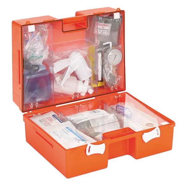 Lifebox 1 Pflegeheim - Robuster Notfallkoffer mit Wandhalterung gefüllt nach DIN 13157C