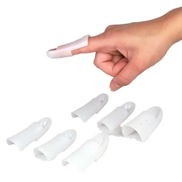 Fingerschienen nach Stack - Zur Fixation des Fingergelenks, aus weißem Kunststoff