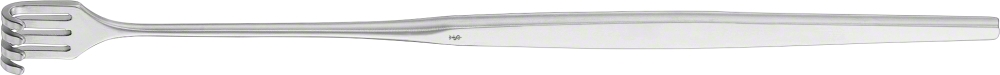 Aesculap Wundhaken stumpf, 16,5 cm - enge Biegung, 1 bis 4 Zinken, Maultiefe 7 mm