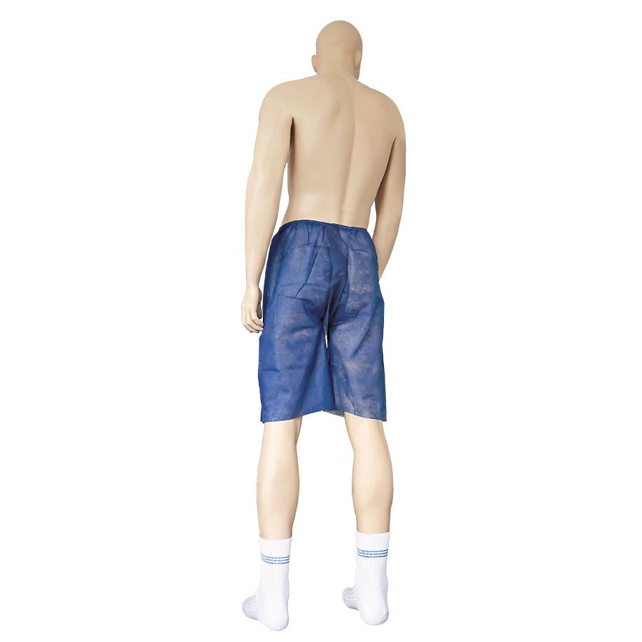 Koloskopiehosen Vlies - blaue Shorts aus Polypropylen, Luftdurchlässig, Latexfrei