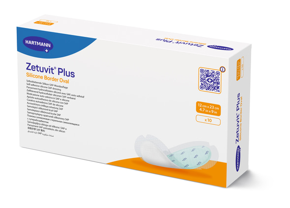 Zetuvit Plus Silicone Border Oval - SAP-Wundauflage mit Silikon-Wundkontaktschicht