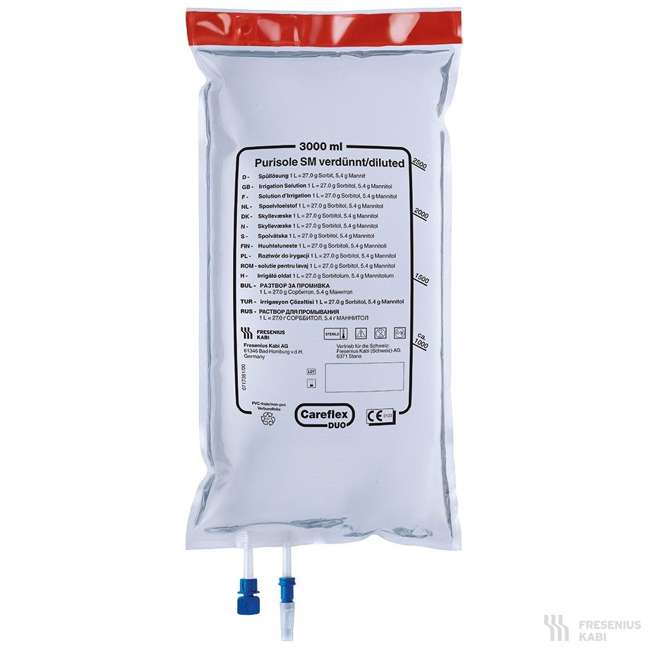 Purisole SM verdünnt  4 x 3000 ml - Careflex-Duo-Anschluß, Elektrolytfreie Spüllösung