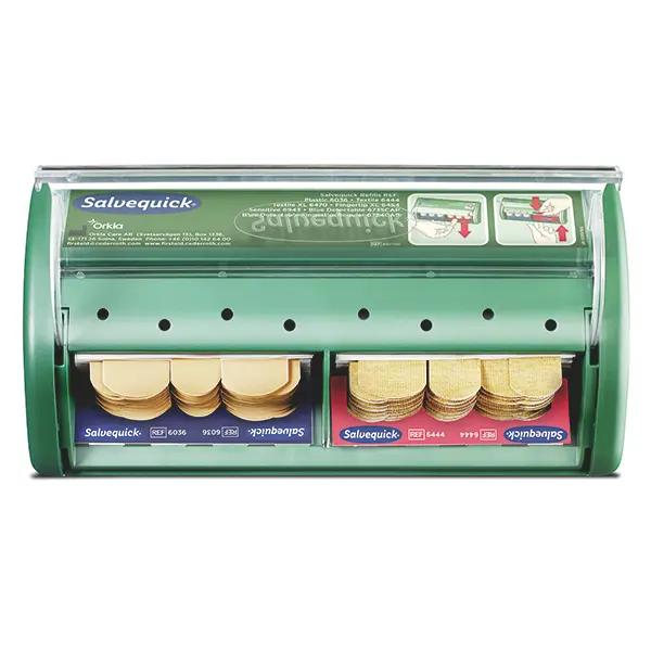 Salvequick Plasterspender - mit gegen Schwund gesicherten Nachfülleinsätzen, hygienisch