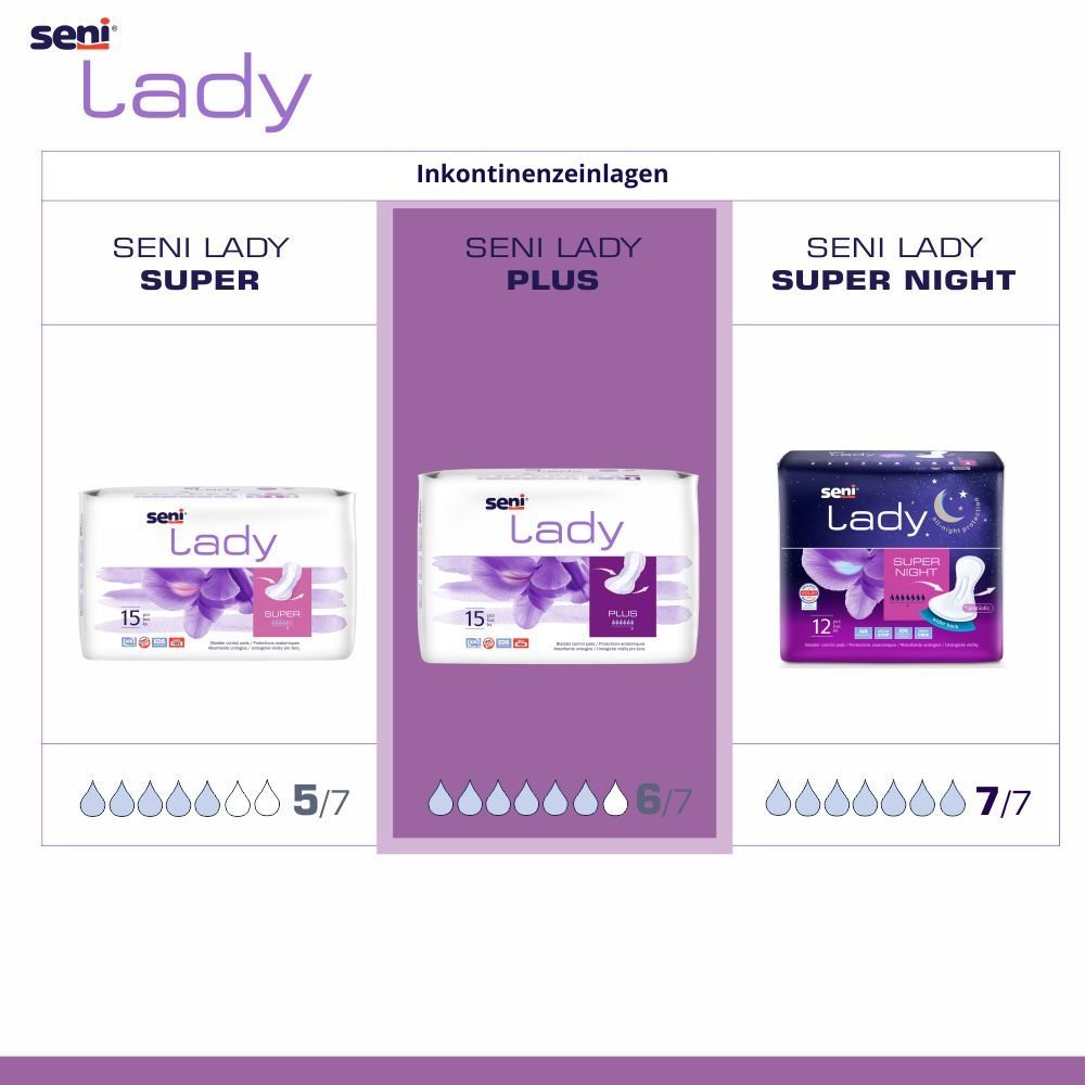 Seni Lady Plus Inkontinenzeinlage - für Frauen, bei mittlerer Inkontinenz
