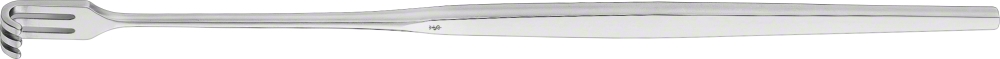 Aesculap Wundhaken stumpf, 16,5 cm - enge Biegung, 1 bis 4 Zinken, Maultiefe 7 mm