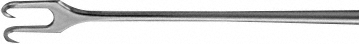FREER Haut-Häkchen (Dura-Häkchen) - 15 cm, 2-zinkig, Maultiefe: 4 mm, Maulbreite: 3,2 mm